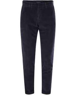 Fay Slim Corduroy Pants - Blue