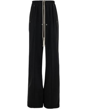 Rick Owens Wide Pants With Oversized Drawstring - Black