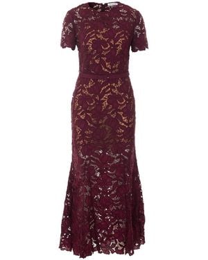 Self-Portrait Self Portrait Lace Midi Dress - Purple