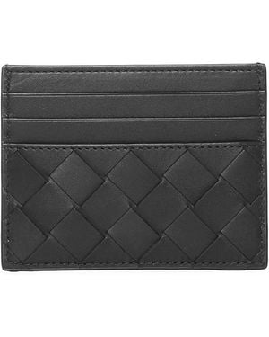 Bottega Veneta Intrecciato Leather Card Holder - Black