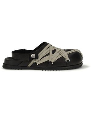 Rick Owens Mules Megalace Leather - White