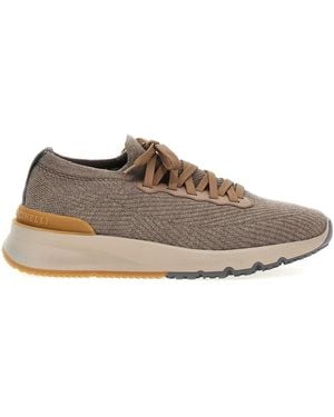 Brunello Cucinelli Knitted Sneakers - Brown