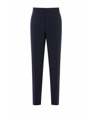 Bottega Veneta Grain De Poudre Wool Pants - Blue