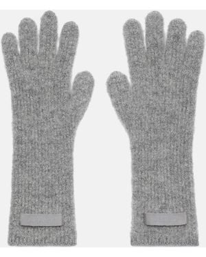 Jacquemus Grosgrain Wool Gloves - Gray