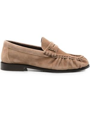 Saint Laurent Le Loafer Leather Loafers - White