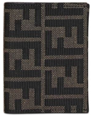 Fendi Tobacco Card Case Ff Jacquard Card Case - White
