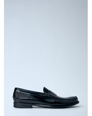 Prada Brushed Leather Loafers - Blue