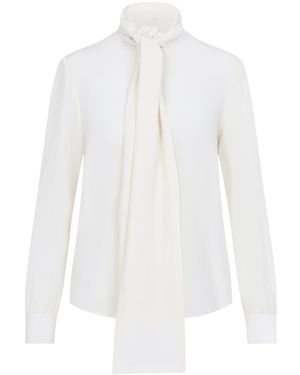 Saint Laurent Craie Silk Bluose - White