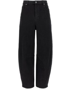 Self-Portrait Barrel Leg' Jeans - Black