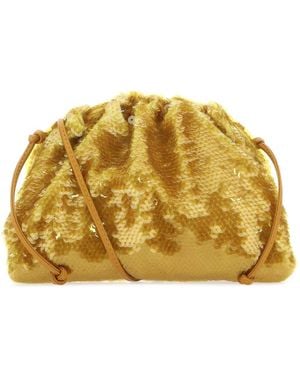 Bottega Veneta Ochre Sequins Mini Pouch Clutch - Yellow
