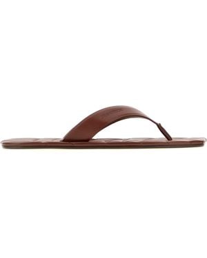 JW Anderson Chocolate Leather Thong Slippers - Brown
