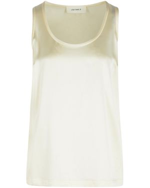 Lisa Yang 'Scoop' Ivory Silk Tank Top - Natural