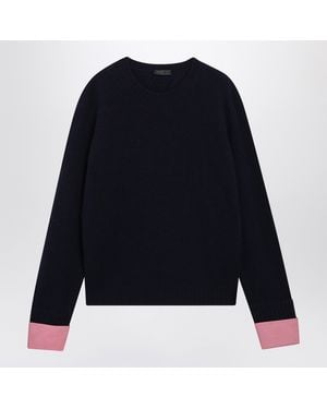 Prada Shetland Wool Crewneck Sweater - Blue