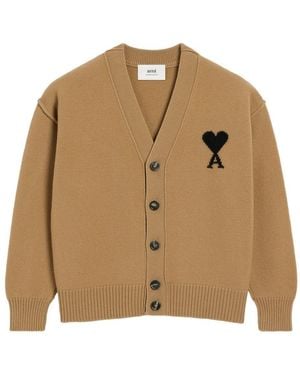 Ami Paris Ami De Coeur Cardigan - Natural