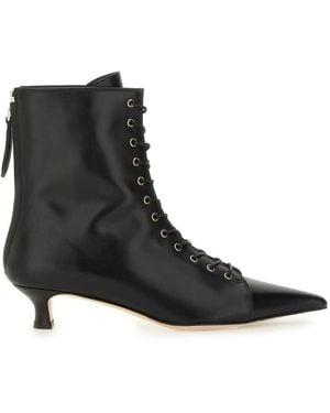 Aeyde 40Mm Trixi Lace-Up Pointed-Toe Boots - Black