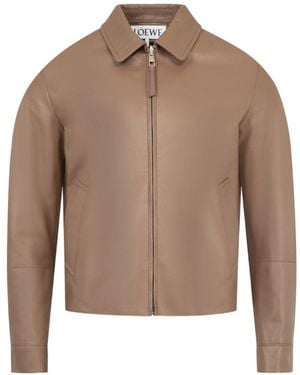 Loewe Leather Zipped Jacket - Brown