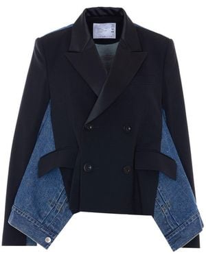 Sacai Suiting X Denim Jacket - Blue