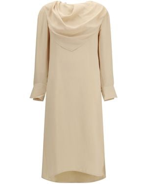 Acne Studios Draped Backless Midi Dress Sand - Natural