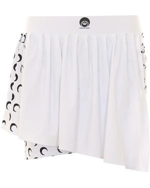 Marine Serre Athleisure Mini Skort With Moon Inserts - White