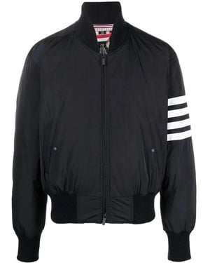 Thom Browne Bomber Jacket With 4-Stripe Detail - Blue
