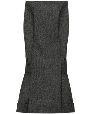 Prada Wool Weave Midi Skirt - Gray