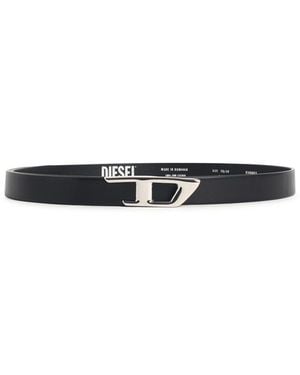 DIESEL 'B-D Logo 2.0' Leather Belt - White