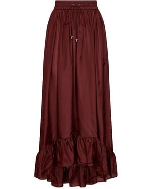 Zimmermann Merlot Silk Habotai Aster Maxi Skirt - Purple