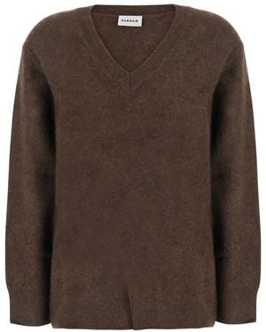 P.A.R.O.S.H. V-Neck Sweater With Long Sleeves - Brown