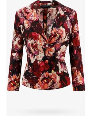 Dolce & Gabbana Peony Print Cady Blazer For - Red
