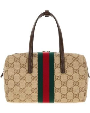 Gucci Printed Canvas Boston Handbag - Multicolor