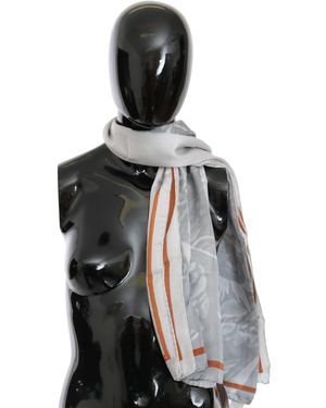 CoSTUME NATIONAL Silk Shawl Foulard Wrap Scarf - Black