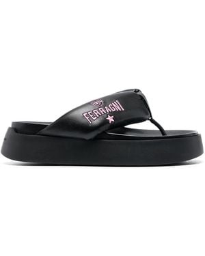 Chiara Ferragni Cf Platform Flip Flops - Black