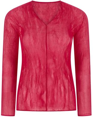 Issey Miyake 'Chiffon Twist 1' Top - Pink