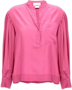 Nude Silk Bloshirt Shirt, Blouse - Pink