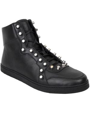 Gucci Sttuded Leather High Top Sneaker - Black