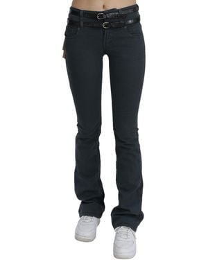 John Galliano Mid Waist Slim Flared Denim Trouser Jeans - Black