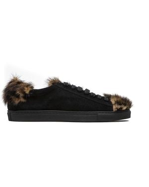 MR & MRS Black Leather 's Sneaker
