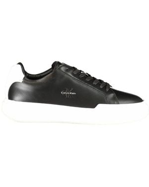 Calvin Klein Leather Sneaker - Black