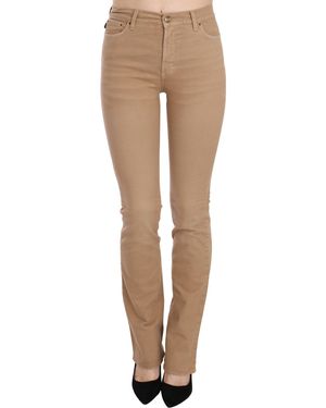 Just Cavalli Cotton Stretch Mid Waist Skinny Pants Pants - White