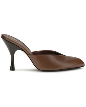 Herbert Levine Calf Leather Bos Taurus Mules - Brown