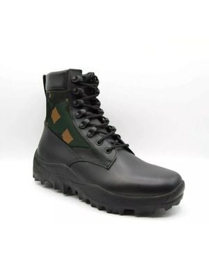 MCM Leather Jungle Camouflage Boots 41/Us 8 - Black