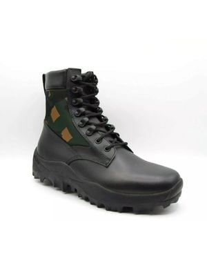 MCM Leather Jungle Camouflage Boots 41/Us 8 - Black
