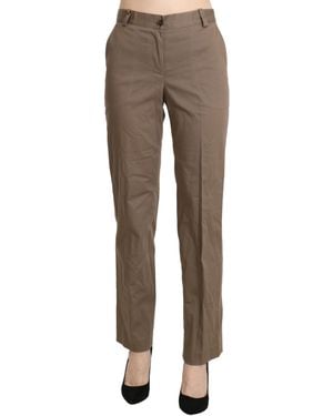 Bencivenga High Waist Straight Dress Trouser Pants - Black