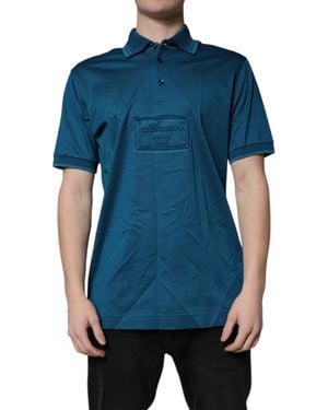 Dolce & Gabbana Embroidered Logo Polo Shirt - Blue