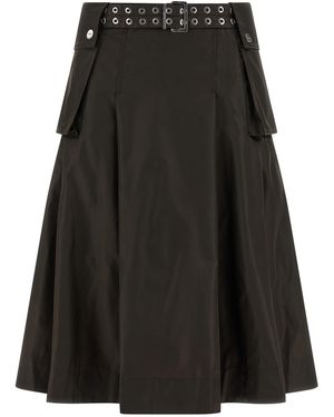 Ganni 'Duchesse Nylon Pleated' Skirt - Black