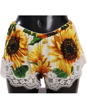 Dolce & Gabbana Sunflower Lace Lingerie Underwear - White