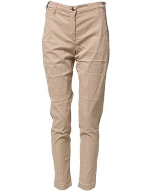 Jacob Cohen Lyocell Skinny High Waist Chino Casual Pants - Natural