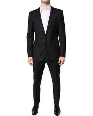 Dolce & Gabbana Wool Single Breasted 2 Piece Suit - Black