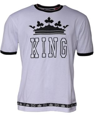 Dolce & Gabbana King Crown Print Tshirt - Blue