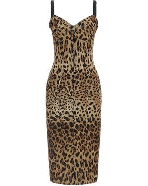 Dolce & Gabbana Dolce & Gabbana Animal-Print Corset Dress - Metallic